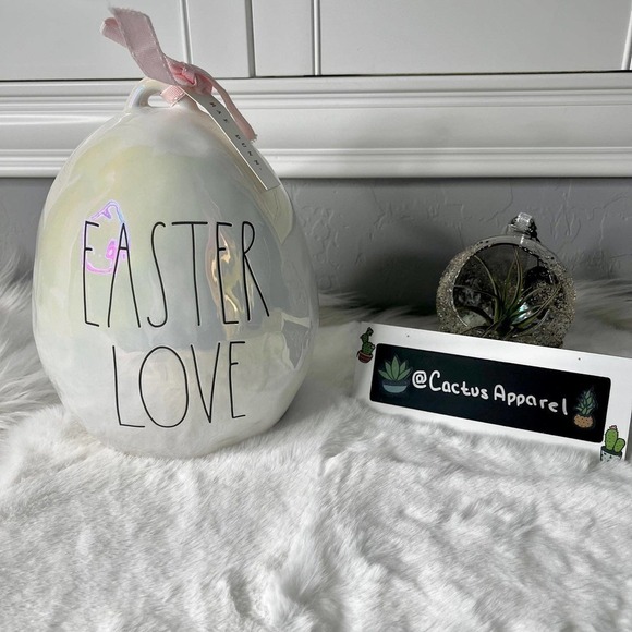 New Rae Dunn Large Iridescent Easter Love Egg With Dimples - Picture 1 of 6